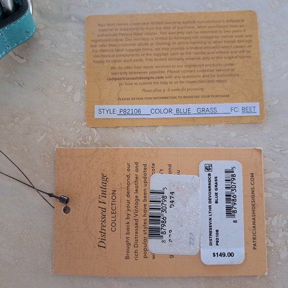 Patricia Nash Devonia Crossbody - Distressed Vintage Blue Grass - Picture 5 of 6